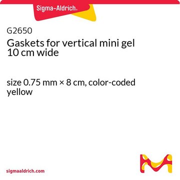 Gaskets for vertical mini gel 10 cm wide size 0.75&#160;mm × 8&#160;cm, color-coded yellow