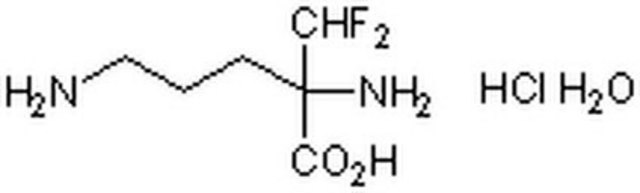 DL-&#945;二氟甲基鸟氨酸盐酸盐 A cell-permeable, anticancer agent that acts as a specific and irreversible inhibitor of ornithine decarboxylase (ODC), the rate-limiting enzyme in polyamine biosynthesis.