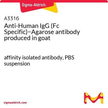 Anti-Human IgG (Fc Specific)&#8722;Agarose antibody produced in goat affinity isolated antibody, PBS suspension