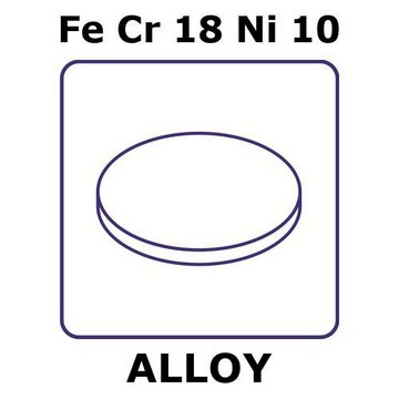 不锈钢-AISI 304 合金，FeCr18Ni10 foil, 4mm disks, 0.01mm thickness