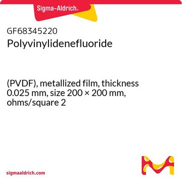 Polyvinylidenefluoride (PVDF), metallized film, thickness 0.025&#160;mm, size 200 × 200&#160;mm, ohms/square 2