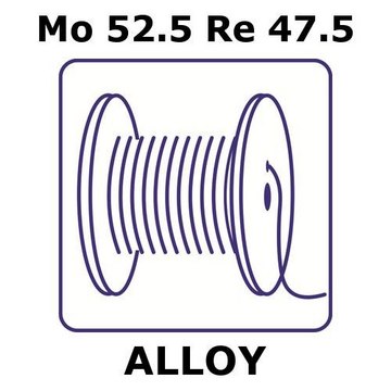 Molybdenum-rhenium alloy, Mo52.5Re47.5 0.5m wire, 0.5mm diameter, as drawn