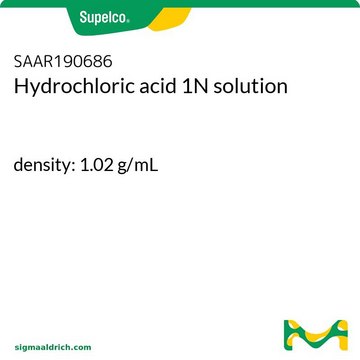 Hydrochloric acid 1N solution density: 1.02&#160;g/mL