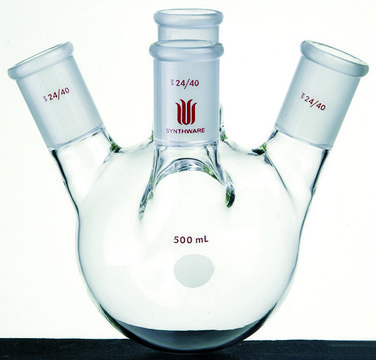 Synthware&#8482; four neck round bottom flask with angled side necks capacity 1,000&#160;mL, center joint: ST/NS 24/40, side joint: ST/NS 24/40