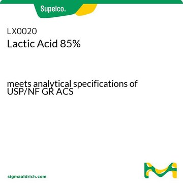 Lactic Acid 85% meets analytical specifications of USP/NF GR ACS