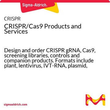 CRISPR/Cas9 Products and Services Design and order CRISPR gRNA, Cas9, screening libraries, controls and companion products. Formats include plant, lentivirus, IVT-RNA, plasmid, synthetic, and protein.