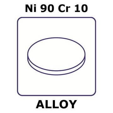 T1 - thermocouple alloy, Ni90Cr10 microfoil, 10mm disks, 1&#956;m thinness, permanent mylar 3.5&#956;m support