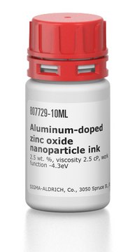 Aluminum-doped zinc oxide nanoparticle ink 2.5 wt. %, viscosity 2.5 cP, work function -4.3eV