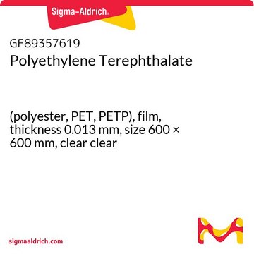 Polyethylene Terephthalate (polyester, PET, PETP), film, thickness 0.013&#160;mm, size 600 × 600&#160;mm, clear clear