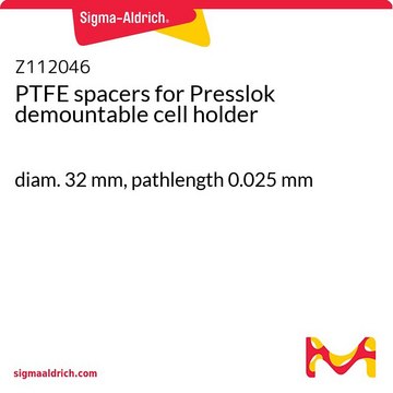 PTFE spacers for Presslok demountable cell holder diam. 32&#160;mm, pathlength 0.025&#160;mm