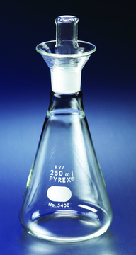 Pyrex&#174; iodine determination flask, with Pyrex&#174; ST stopper capacity 125&#160;mL