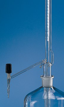 BRAND&#174; BLAUBRAND&#174; automatic burette, Pellet pattern volume 10&#160;mL, accuracy: ±0.020&#160;mL, clear borosilicate glass 3.3 (Schellbach lateral needle-valve stopcock PTFE key, grad. in blue)