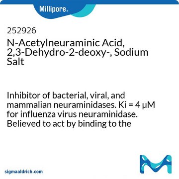 N-乙酰神经氨酸，2,3-脱氢-2-脱氧-，钠盐 Inhibitor of bacterial, viral, and mammalian neuraminidases. Ki = 4 &#181;M for influenza virus neuraminidase. Believed to act by binding to the catalytic site of neuraminidase as a transition state analog.