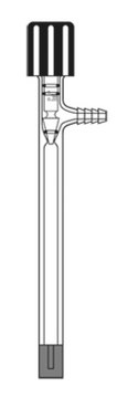 Ace sparger with hose barb stopcock size 0-5&#160;mm, L × O.D. 575&#160;mm × 14&#160;mm, porosity 145-174&#160;&#956;m