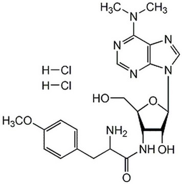 嘌呤霉素，二盐酸盐 Puromycin, Dihydrochloride, CAS 58-58-2, is An aminonucleoside antibiotic that inhibits protein synthesis by blocking the translation step and causes premature release of nascent polypeptide chains.