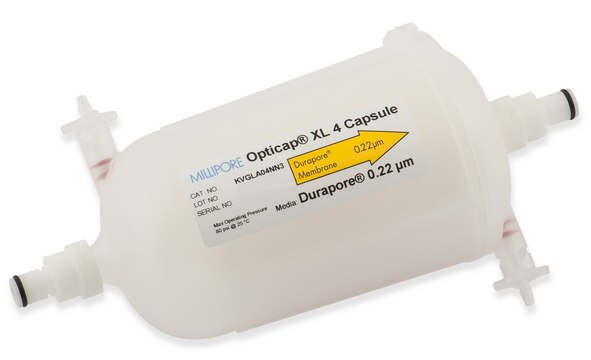 Opticap&#174; XL Filter Produces bacteria- and particulate-free Type 2 pure water, for use with Milli-Q&#174; CLX