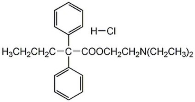 SKF-525A, Hydrochloride Cell permeable. Blocks glibenclamide-sensitive K+ channels. Inhibits neuronal nitric oxide synthase. Also inhibits hepatic drug metabolism by inhibiting the cytochrome P450 system.