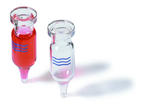 Vials, crimp top volume 0.9&#160;mL, clear glass vial, conical bottom, O.D. × H × I.D. 10&#160;mm × 32&#160;mm × 6&#160;mm, pkg of 125&#160;ea