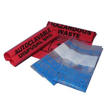 MTC&#8482; Bio Autoclave Bags size 31-66&#160;cm (12-26&#160;in.), clear (blue printed warnings)