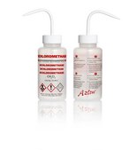 Azlon&nbsp;Multi-Lingual Unvented Wash Bottles label, Dichloromethane label (in EN, FR, DE, ES), capacity 500 mL