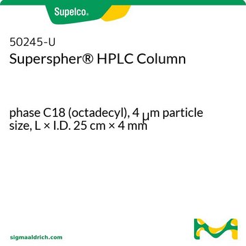 Superspher&#174; HPLC Column phase C18 (octadecyl), 4&#160;&#956;m particle size, L × I.D. 25&#160;cm × 4&#160;mm