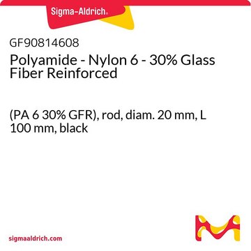 Polyamide - Nylon 6 - 30% Glass Fiber Reinforced (PA 6 30% GFR), rod, diam. 20&#160;mm, L 100&#160;mm, black