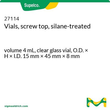 Vials, screw top, silane-treated volume 4&#160;mL, clear glass vial, O.D. × H × I.D. 15&#160;mm × 45&#160;mm × 8&#160;mm