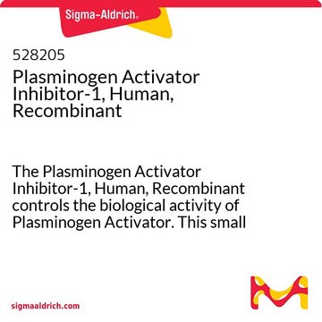 Plasminogen Activator Inhibitor-1, Human, Recombinant The Plasminogen Activator Inhibitor-1, Human, Recombinant controls the biological activity of Plasminogen Activator. This small molecule/inhibitor is primarily used for Protease Inhibitors applications.