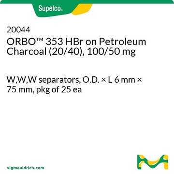 ORBO&#8482; 353 HBr on Petroleum Charcoal (20/40), 100/50 mg W,W,W separators, O.D. × L 6&#160;mm × 75&#160;mm, pkg of 25&#160;ea