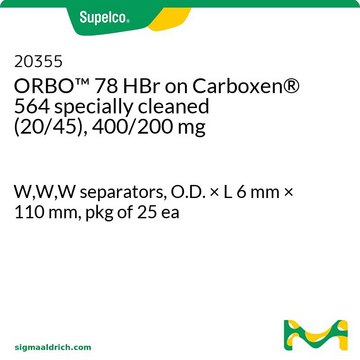 ORBO&#8482; 78 HBr on Carboxen&#174; 564 specially cleaned (20/45), 400/200 mg W,W,W separators, O.D. × L 6&#160;mm × 110&#160;mm, pkg of 25&#160;ea