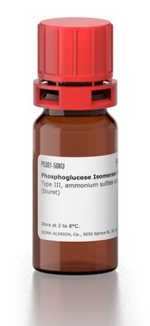 Phosphoglucose Isomerase from baker’s yeast (S.&#160;cerevisiae) Type III, ammonium sulfate suspension, &#8805;400&#160;units/mg protein (biuret)