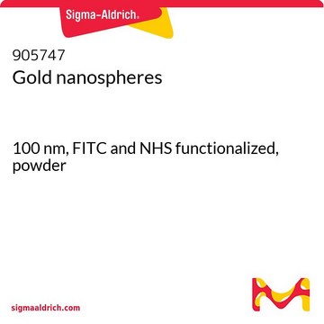 Gold nanospheres 100 nm, FITC and NHS functionalized, powder