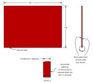 Grace Bio-Labs silicone isolator sheet material thickness 2.5 mm, (Adhesive on one side)