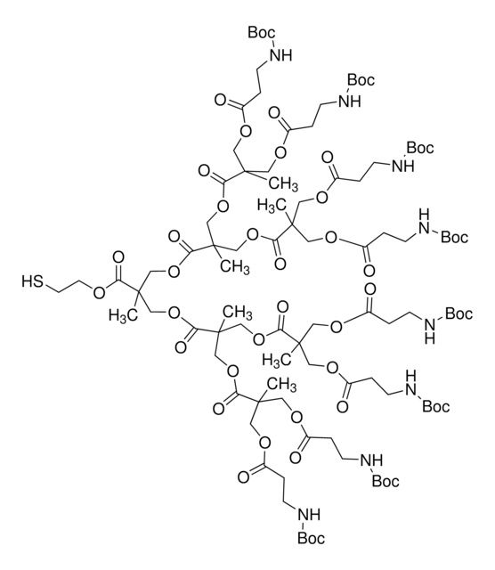 Polyester bis-MPA dendron 8 NHBoc, 1 thiol (core) generation 3