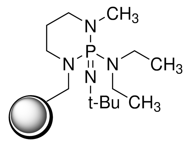 2- 叔 -丁亚胺-2-二乙氨基-1,3-二甲基二氢-1,3,2-二氮杂膦，聚合物结合 200-400&#160;mesh, extent of labeling: 2.0-2.5&#160;mmol/g loading, 1&#160;% cross-linked