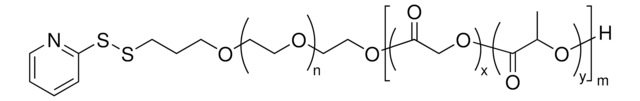 Pyridyl disulfide poly(ethylene glycol)-block-poly(lactide-co-glycolide) PEG average Mn 5000, PLGA average Mn 15000, lactide:glycolide 50:50