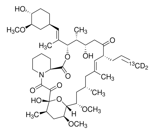 他克莫司-13C,D2准液 溶液 100&#160;&#956;g/mL in acetonitrile, certified reference material, ampule of 1&#160;mL, Cerilliant&#174;