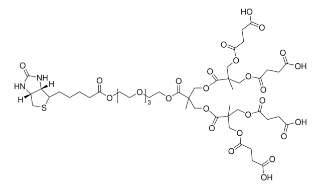 Polyester bis-MPA dendron carboxyl, 1 biotin (core), generation 2, no. Surface Groups 4