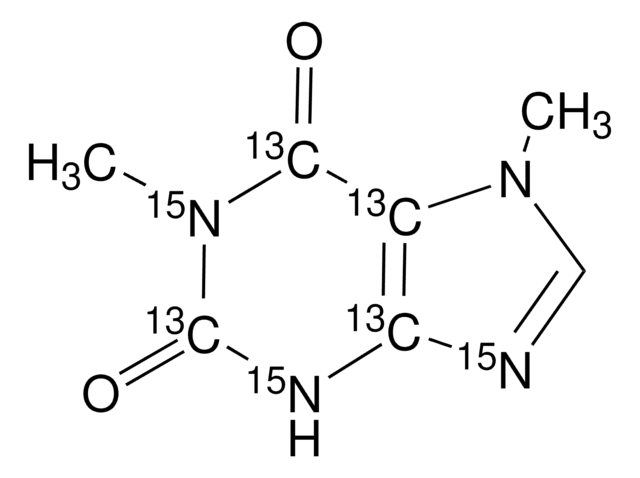 1,7-Dimethylxanthine-2,4,5,6-13C4-1,3,9-15N3 &#8805;98 atom %, &#8805;98% (CP)