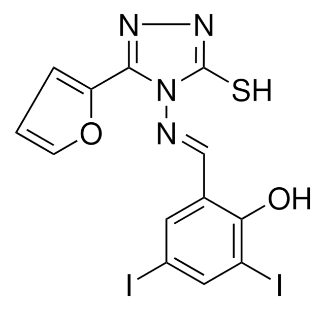 2-(((3-(2-FURYL)-5-MERCAPTO-4H-1,2,4-TRIAZOL-4-YL)IMINO)METHYL)-4,6-DIIODOPHENOL AldrichCPR