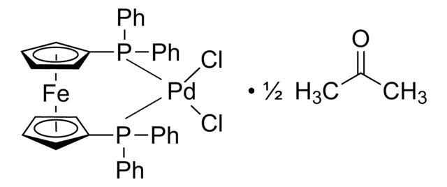 Dichloro[1,1&#8242;-bis(diphenylphosphino)ferrocene]palladium(II) acetone adduct 97%