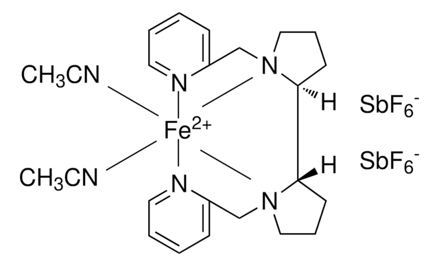 (2S,2′S-(-)-[N,N′-双(2-吡啶基甲基)]-2,2′-二吡咯烷双(乙腈)六氟锑酸铁(II)