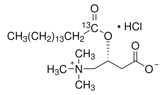 棕榈酰-1-13C-L-肉毒碱 盐酸盐 99 atom % 13C, 98% (CP)