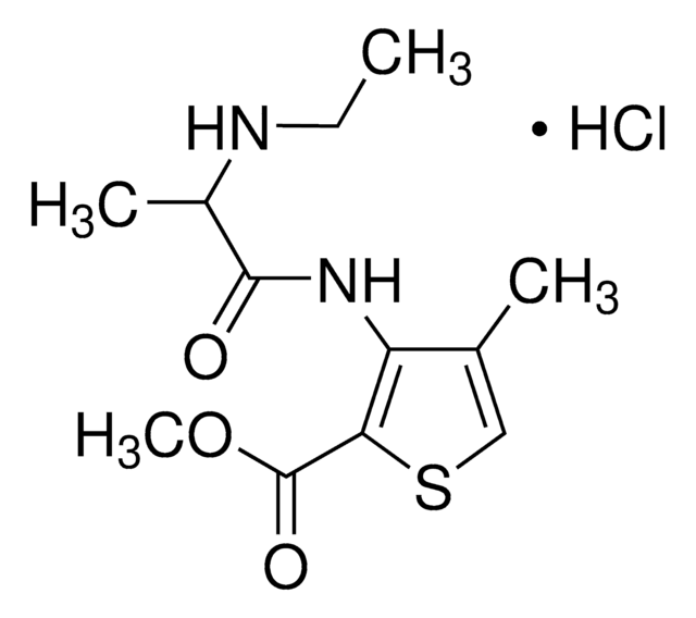 Methyl 3-[[(2RS)-2-(ethylamino)propanoyl]amino]-4-methylthiophene-2- carboxylate hydrochloride certified reference material, TraceCERT&#174;, Manufactured by: Sigma-Aldrich Production GmbH, Switzerland