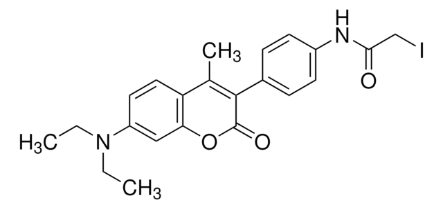 7-二乙基氨基-3-[4-(碘乙酰氨基)苯基]-4-甲基香豆素 BioReagent, suitable for fluorescence, &#8805;85% (HPLC)