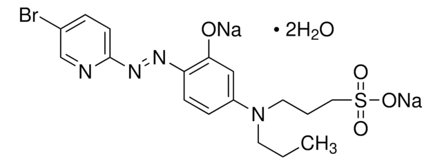 2-（5-溴-2-吡啶偶氮）-5-[ N -丙基- N -（3-磺丙基）氨基] 苯酚 二钠盐 二水合物 for spectrophotometric det. of Zn(II), Cu(II), Fe(II), Co(II), H2O2, &#8805;95.0% (HPLC)