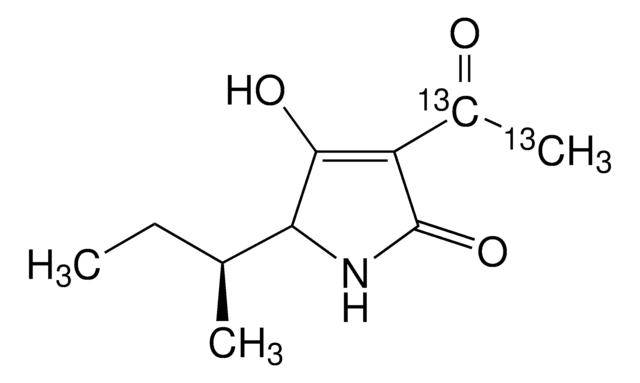 Tenuazonic acid-(acetyl-13C2), mixture of diastereomers solution 50&#160;&#956;g/mL in acetonitrile (1:1 mixture of (5S,8S) and (5R,8S)-diastereomers), analytical standard