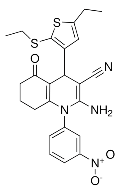 2-AMINO-4-[5-ETHYL-2-(ETHYLSULFANYL)-3-THIENYL]-1-(3-NITROPHENYL)-5-OXO-1,4,5,6,7,8-HEXAHYDRO-3-QUINOLINECARBONITRILE AldrichCPR