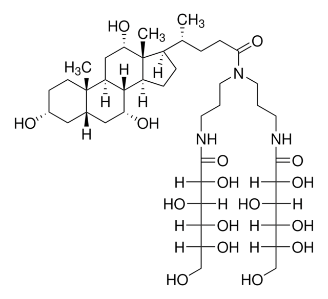 Big CHAP - CAS 86303-22-2 - Calbiochem Non-ionic detergent analog of CHAPS and CHAPSO with significantly reduced electrostatic interactions that do not interfere in anion exchange chromatography on DEAE-cellulose. Aggregation number: 10.