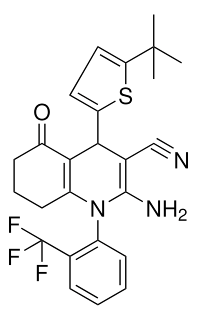 2-AMINO-4-(5-TERT-BUTYL-2-THIENYL)-5-OXO-1-[2-(TRIFLUOROMETHYL)PHENYL]-1,4,5,6,7,8-HEXAHYDRO-3-QUINOLINECARBONITRILE AldrichCPR